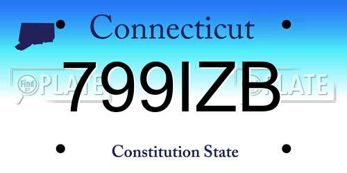 799IZB Connecticut License Plate