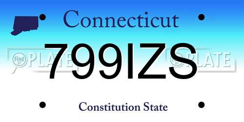 799IZS Connecticut License Plate
