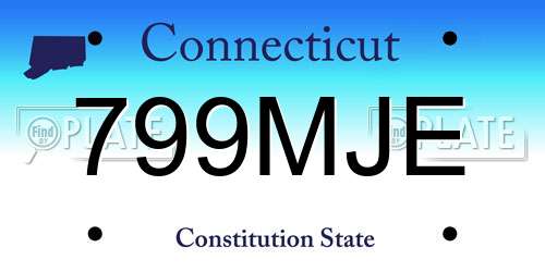 799MJE Connecticut License Plate