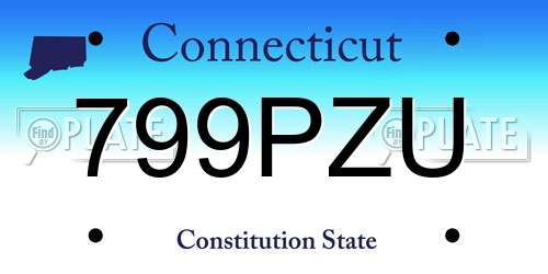 799PZU Connecticut License Plate