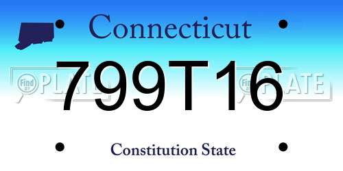 799T16 Connecticut License Plate