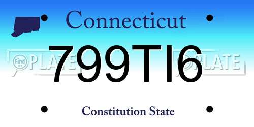 799TI6 Connecticut License Plate