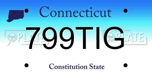 799TIG Connecticut License Plate