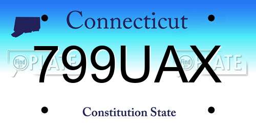 799UAX Connecticut License Plate