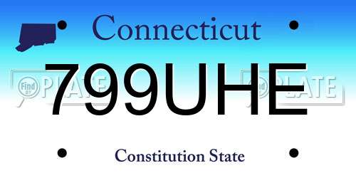 799UHE Connecticut License Plate