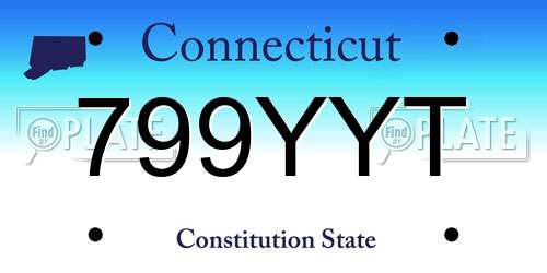799YYT Connecticut License Plate