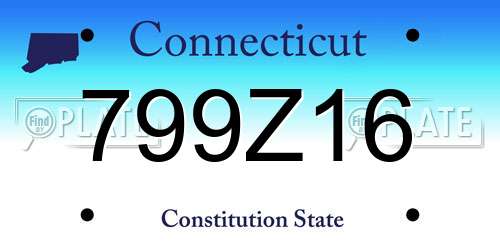 799Z16 Connecticut License Plate