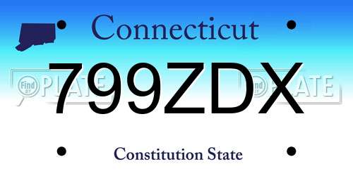 799ZDX Connecticut License Plate