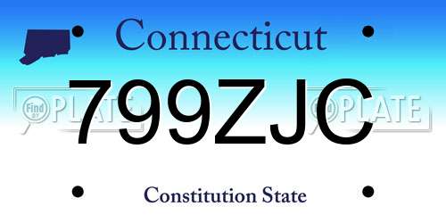 799ZJC Connecticut License Plate
