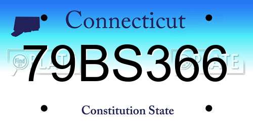 79BS366 Connecticut License Plate