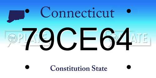 79CE64 Connecticut License Plate