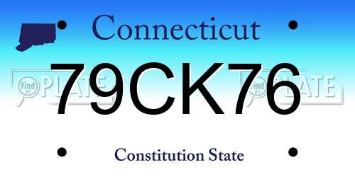 79CK76 Connecticut License Plate