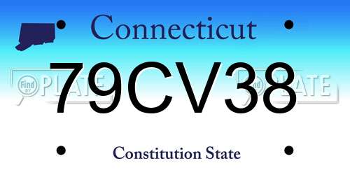79CV38 Connecticut License Plate