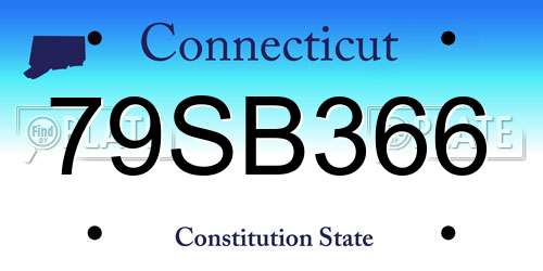 79SB366 Connecticut License Plate