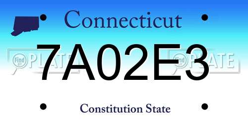 7A02E3 Connecticut License Plate