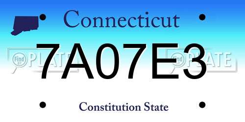 7A07E3 Connecticut License Plate