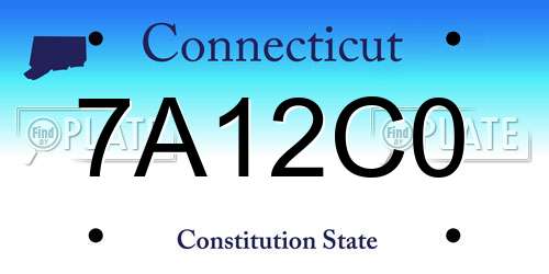 7A12C0 Connecticut License Plate
