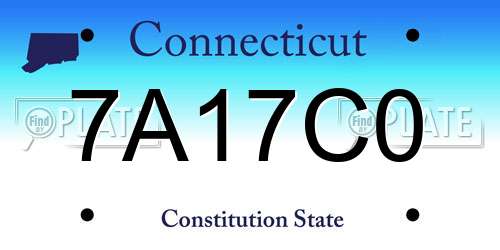 7A17C0 Connecticut License Plate