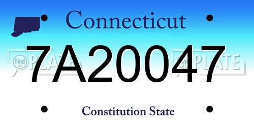 7A20047 Connecticut License Plate