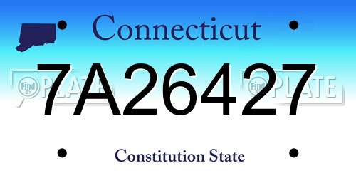 7A26427 Connecticut License Plate
