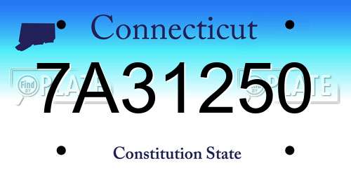 7A31250 Connecticut License Plate