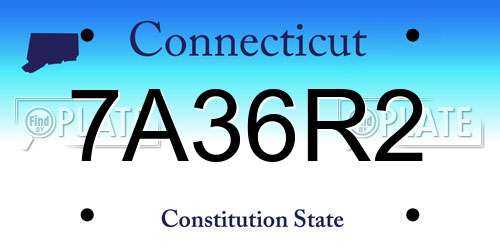 7A36R2 Connecticut License Plate