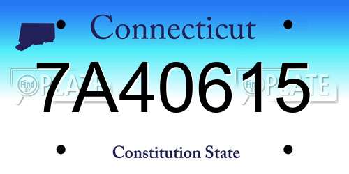 7A40615 Connecticut License Plate