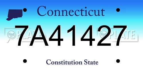 7A41427 Connecticut License Plate