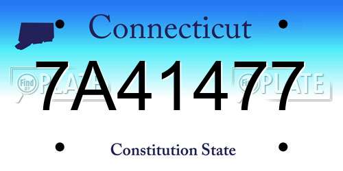 7A41477 Connecticut License Plate