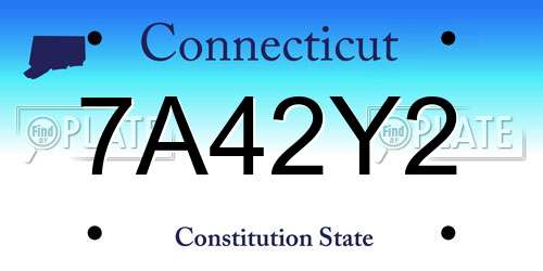 7A42Y2 Connecticut License Plate