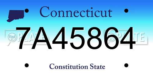 7A45864 Connecticut License Plate