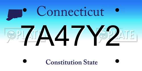 7A47Y2 Connecticut License Plate