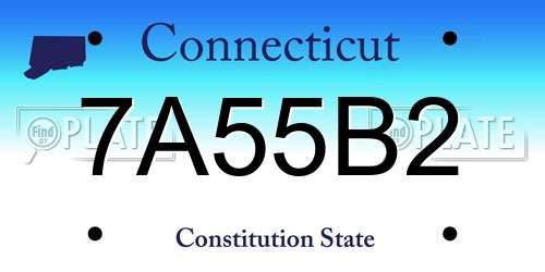 7A55B2 Connecticut License Plate
