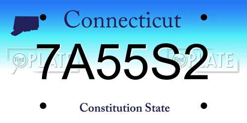 7A55S2 Connecticut License Plate