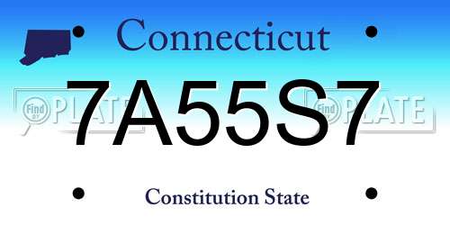 7A55S7 Connecticut License Plate