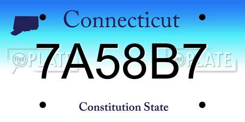 7A58B7 Connecticut License Plate