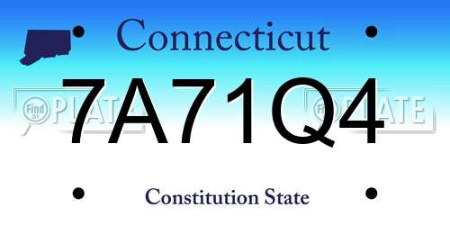 7A71Q4 Connecticut License Plate