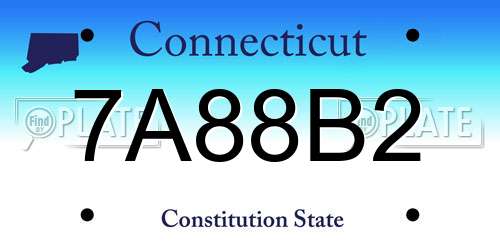 7A88B2 Connecticut License Plate