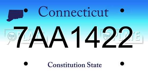 7AA1422 Connecticut License Plate