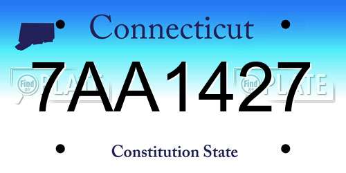 7AA1427 Connecticut License Plate