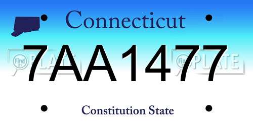 7AA1477 Connecticut License Plate
