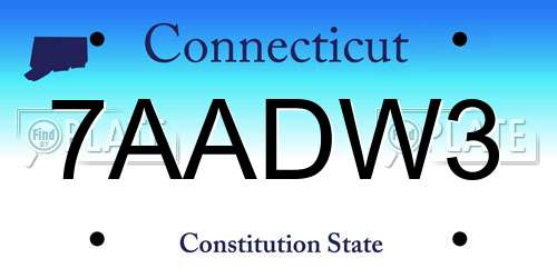 7AADW3 Connecticut License Plate
