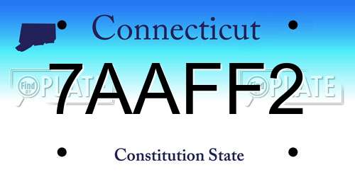 7AAFF2 Connecticut License Plate