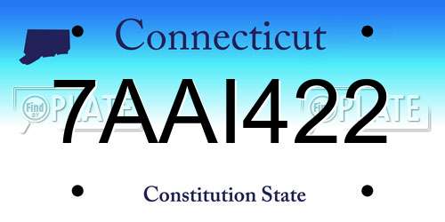 7AAI422 Connecticut License Plate