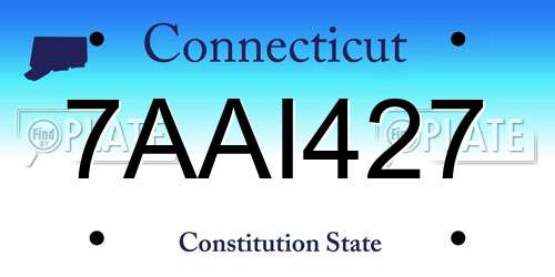 7AAI427 Connecticut License Plate