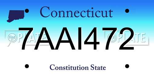 7AAI472 Connecticut License Plate