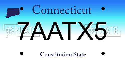 7AATX5 Connecticut License Plate