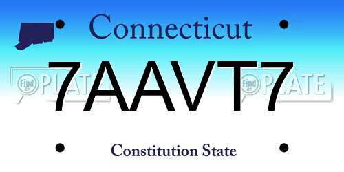 7AAVT7 Connecticut License Plate