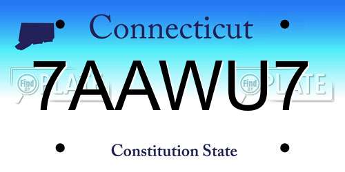 7AAWU7 Connecticut License Plate