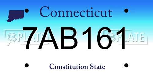 7AB161 Connecticut License Plate